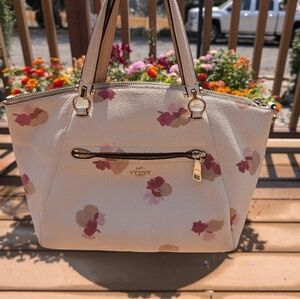Coach Prarie Satchel Crossbody Bag Leather Floral Print Handbag